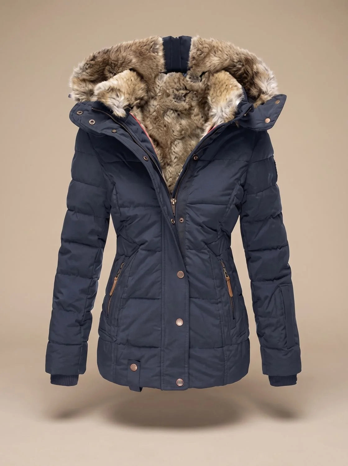 Wynter Long Puffer Coat | Quilted Insulation, Detachable Faux Fur Hood 7