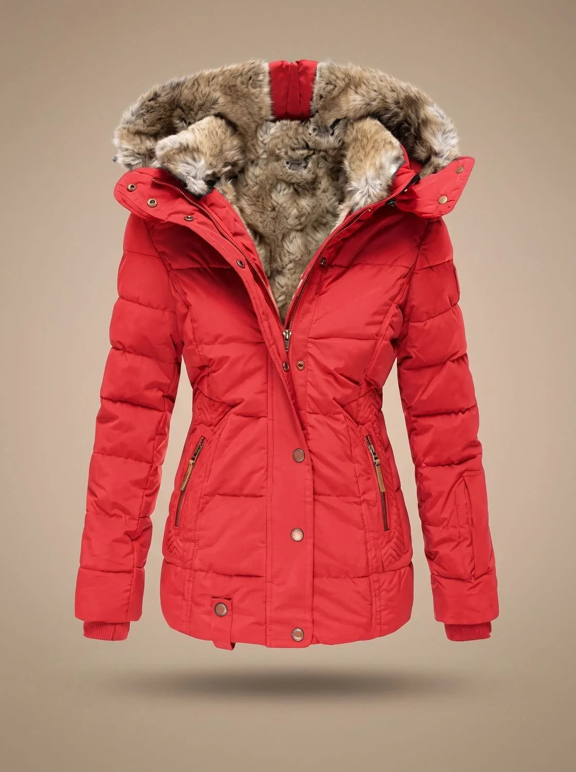 Wynter Long Puffer Coat | Quilted Insulation, Detachable Faux Fur Hood 8