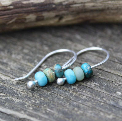 Yuna - Retro Turquoise Dangle Earrings 1
