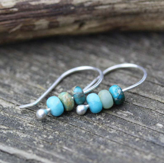 Yuna - Retro Turquoise Dangle Earrings 1