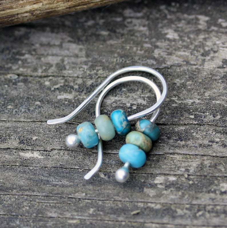 Yuna - Retro Turquoise Dangle Earrings 2