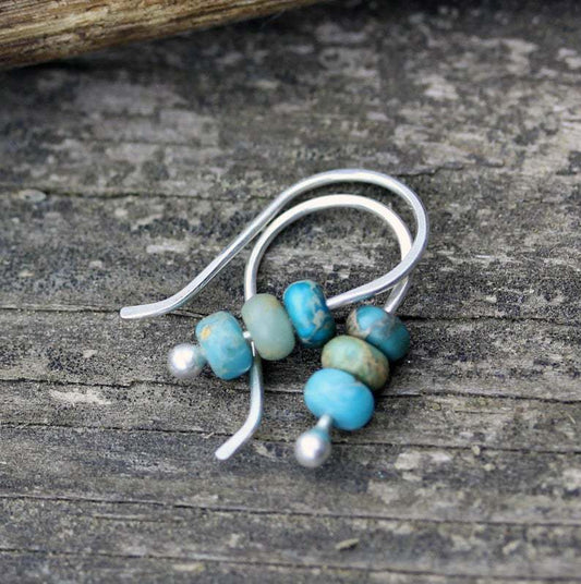 Yuna - Retro Turquoise Dangle Earrings 2