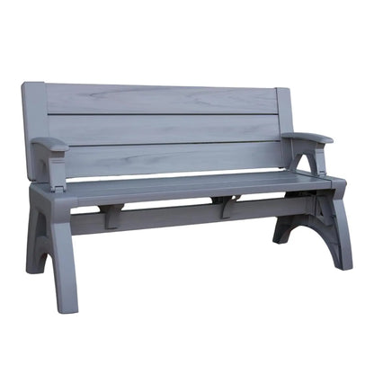 2-in-1 Convertible Bench Table Weather-Resistant Patio Furniture Yard Deck Garden Durable Easy Assembly 1pc, Custom