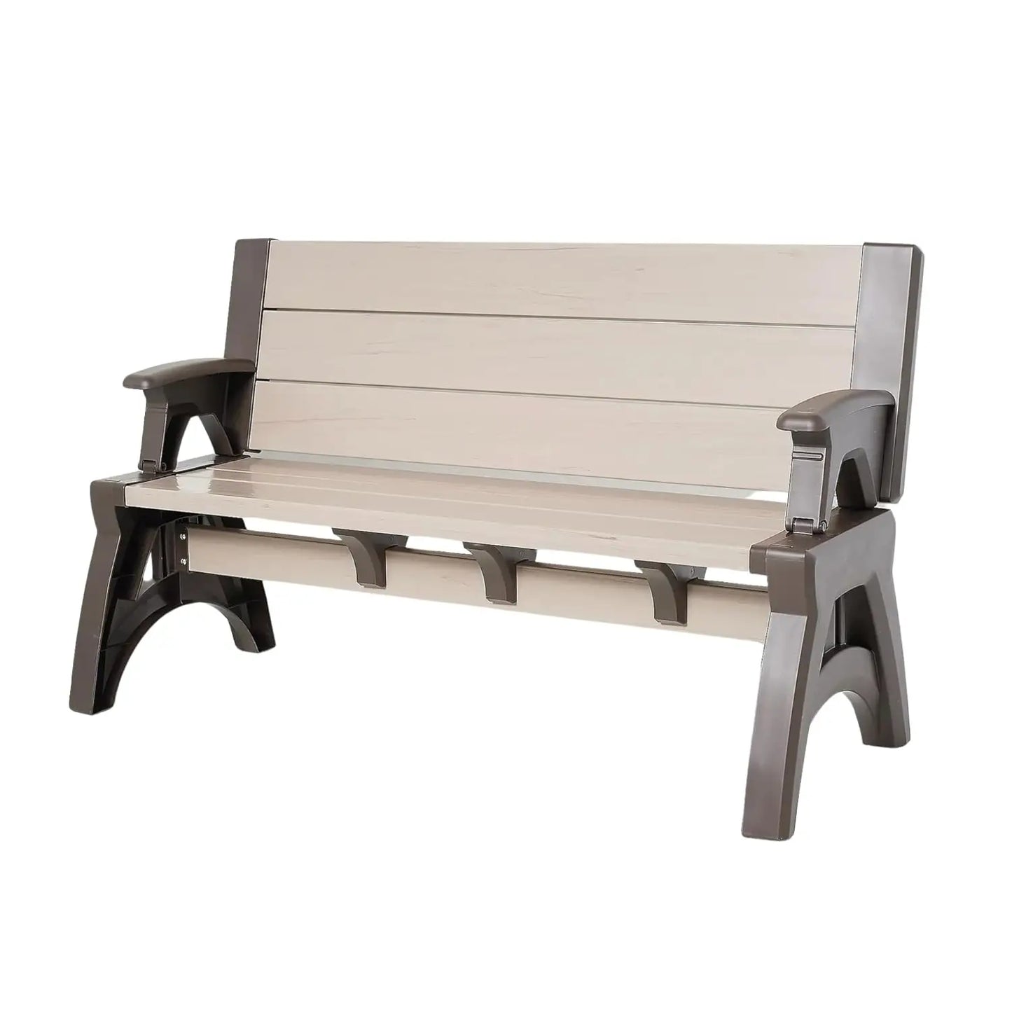 2-in-1 Convertible Bench Table Weather-Resistant Patio Furniture Yard Deck Garden Durable Easy Assembly 1pc, Custom