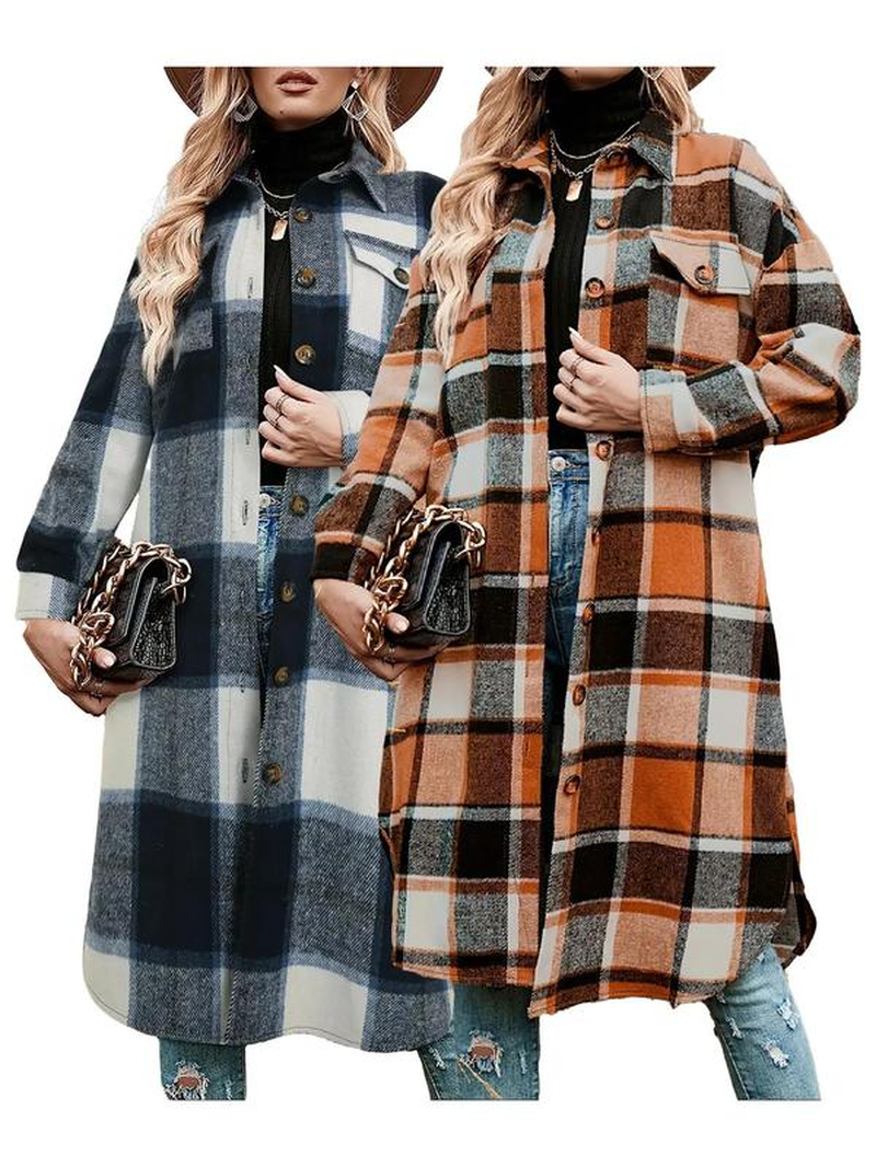 Emily | Stylish Warm Plaid Coat 12