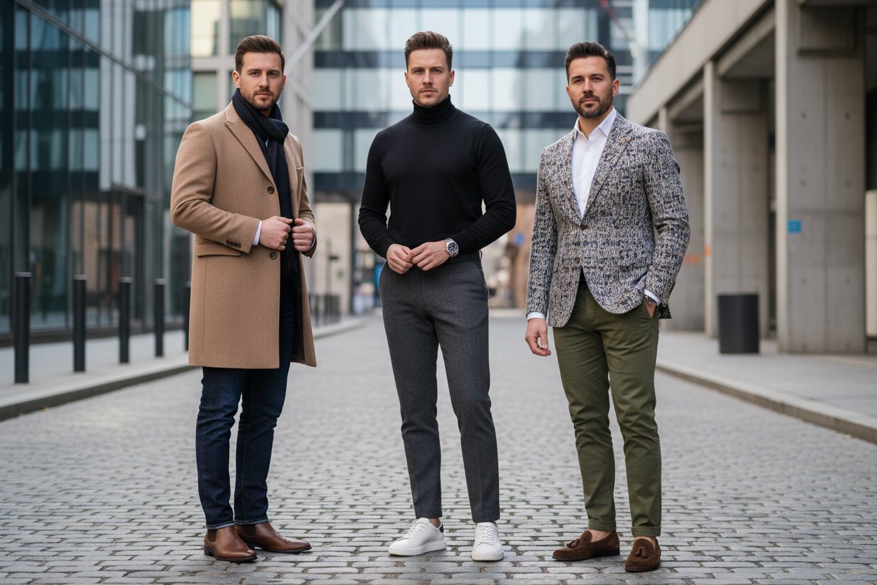 few men in stylish clothing